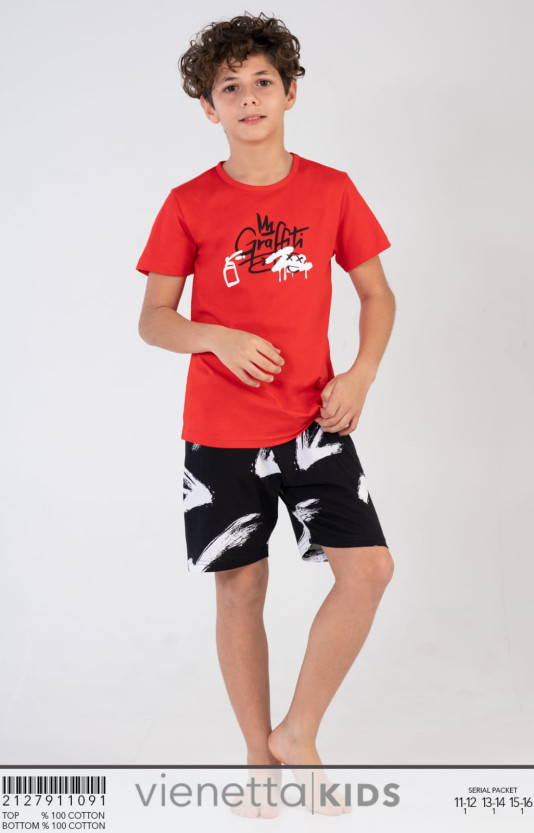 Підліткова піжама для хлопчіка футболка шорти Vienetta