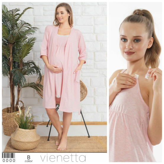 Комплект жіночий халат і нічна сорочка для годування Vienetta