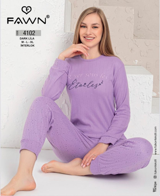 Пижама женская кофта со штанами интерлок Fawn